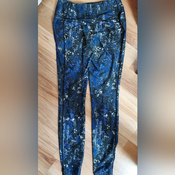 Eddie Bauer Womens High Rise Leggings Yoga Workout Pants Small Black Blue Gray - Picture 6 of 10